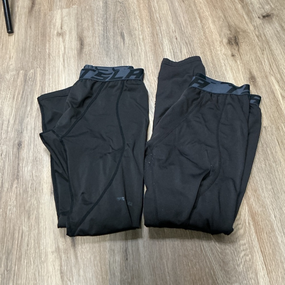 TSLA Men’s Compression Leggings Lot 2 Size Large Black Athletic Gym